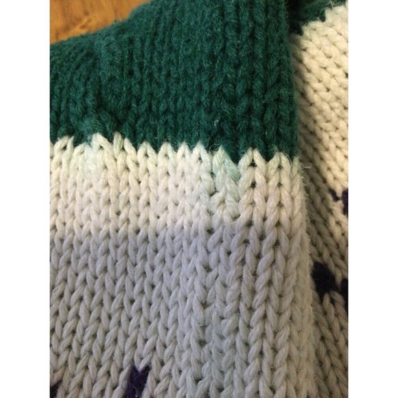 Vintage St Johns Bay Checkerboard Knit Grandpa Sweater Cable Knit Mens L - Picture 13 of 14